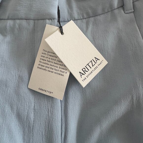 NWT  ($148) - Aritzia Effortless Pant - Crepette, Dew Blue, Size 12 - Picture 3 of 8